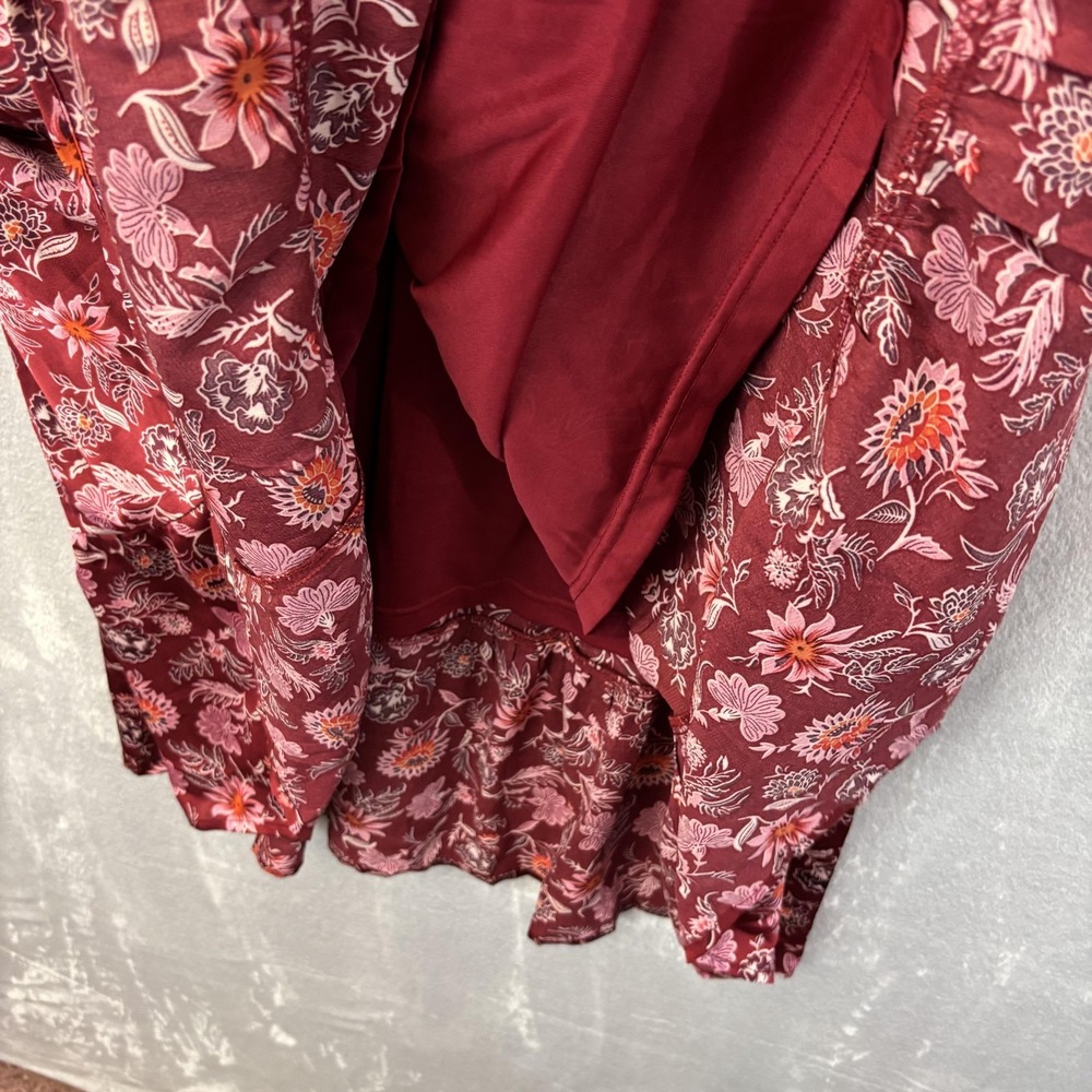 NEW PIPER & SCOOT Button Up Tiered Maxi Dress Womens XXL Red Floral Flowy Picnic - Picture 11 of 12